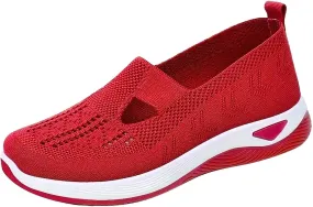 Women's Woven Orthopedic Breathable Soft Shoes Tennis Shoes Womens Comfortable Women Casual Shoes Walking Sneakers White Tennis Shoe Loafers Casual Slip On