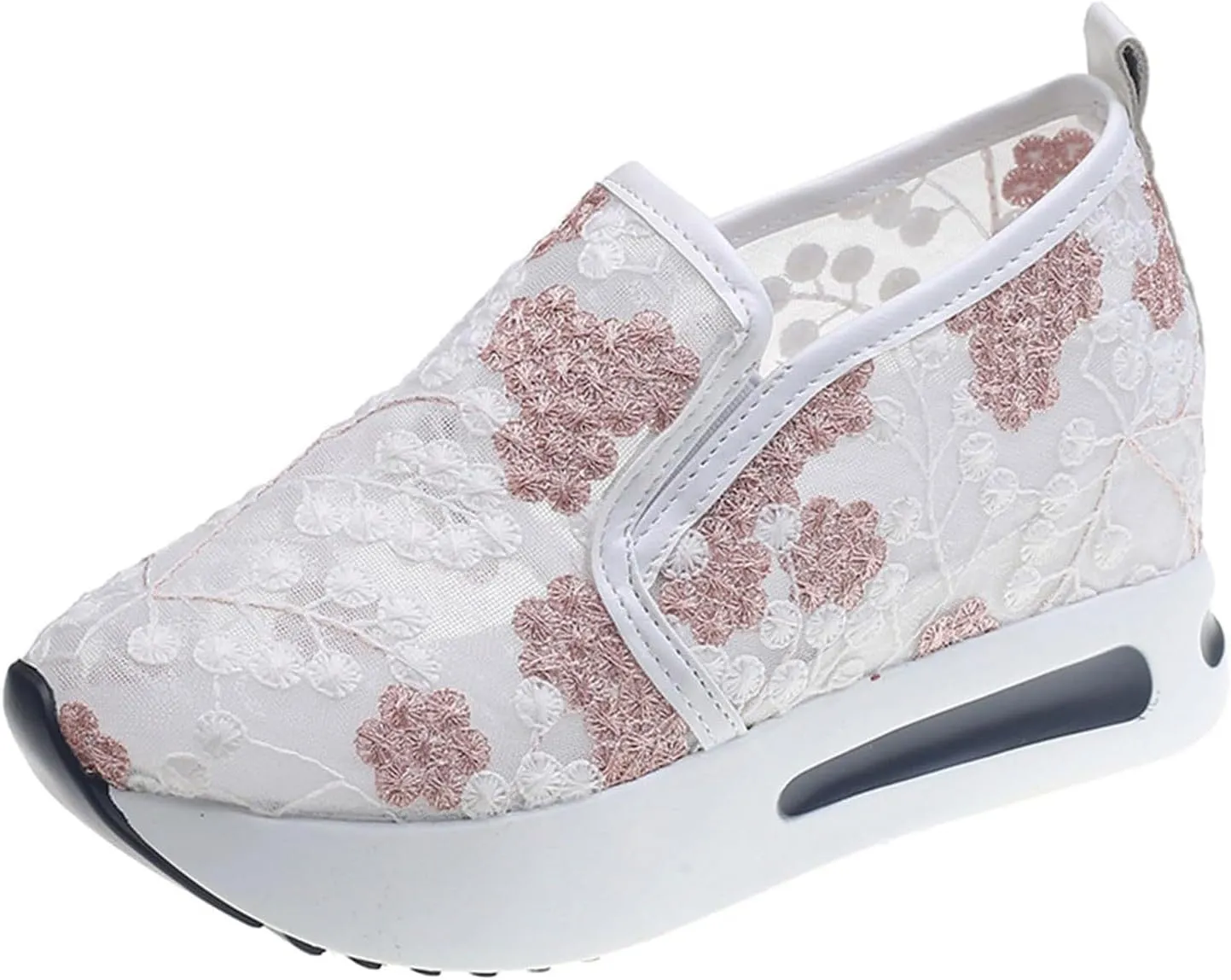 ZWRXW Platform Sneakers for Women Mesh Up Non-Slip Platform Shoes Chunky Lightweight Comfortable Casual Walking Shoe Fashion Bride Wedding Shoes
